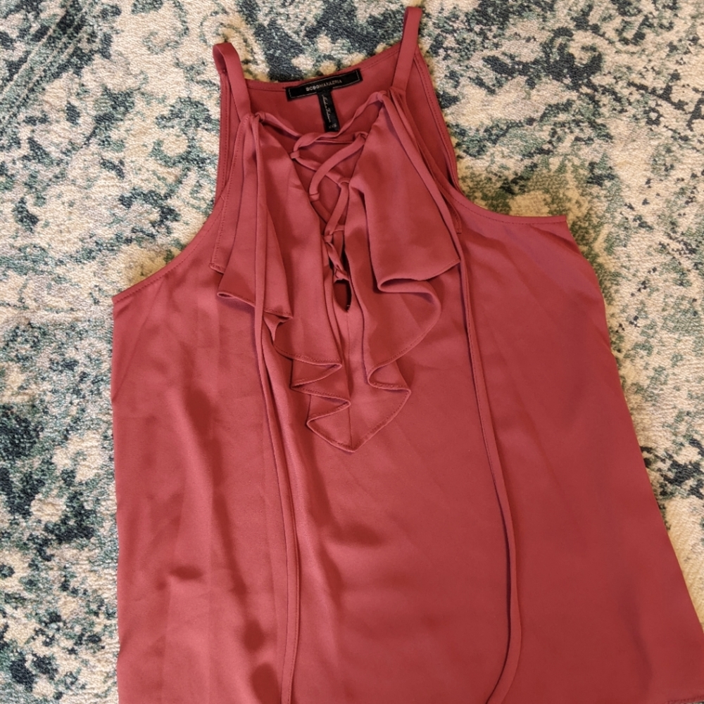 BCBG Blouse With Lace Up Detail